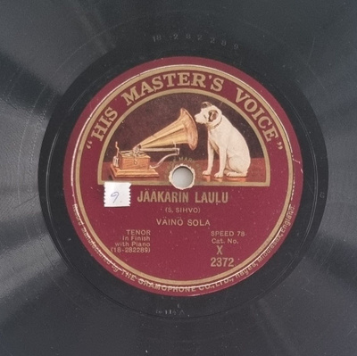 Savikiekko 1926 - Väinö Sola - His Master's Voice X 2372