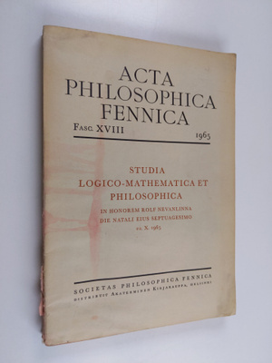 Eino Kaila : Acta philosophica Fennica XVIII