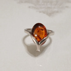 Upea Meripihka Hopea sormus 925, baltic amber,  - pikkukuva 1