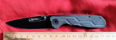 MARTTIINI : musta taittoveitsi 8 / G10 – rst 18 cm, käytetty