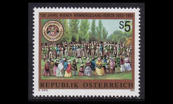 Itävalta 2107 ** Wienin mieskuoro 150v (1993)