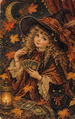 Halloween tytöllä pelikortit