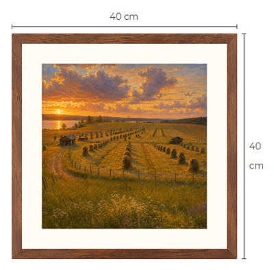 Uusi Peltomaisema art print kehystetty 40 cm x 40 cm