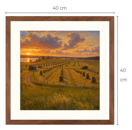 Uusi Peltomaisema art print kehystetty 40 cm x 40 cm