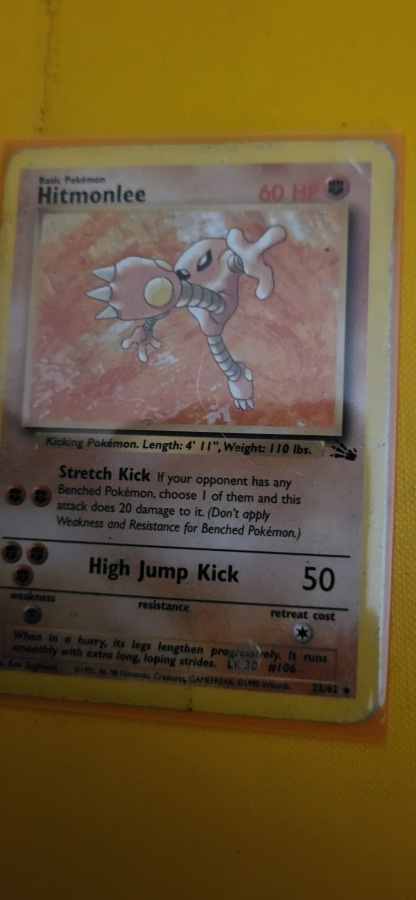 Hitmonlee #22 Pokemon Fossil Set RARE card