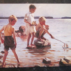 KULKEMATON ALBERT EDELFELT MAALAUS LEIKKIVIÄ POIKIA RAN 1884 - pikkukuva 1