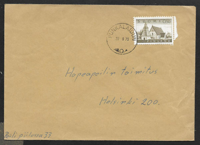 Postilähetys - Yl.m. 0,50 (LAPE 559) Punkalaidun 22.8.70