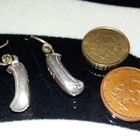 Vintage hopea pahaa silmää kenkää korvakorut Sterling - pikkukuva 2