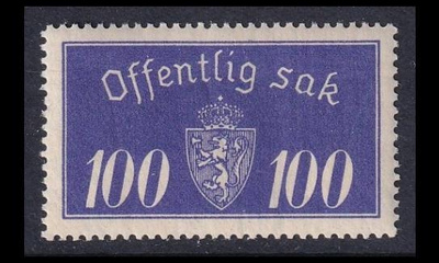 Norja 21_I ** Virkamerkki 100 öre (1933)
