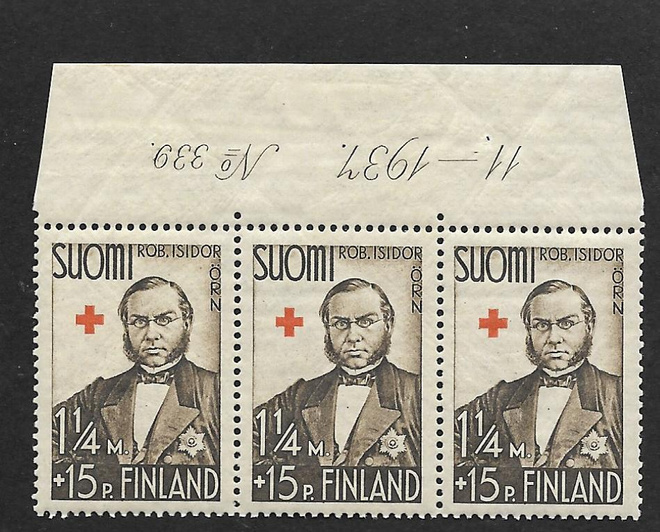 Punainen risti 1938 1,25+0,15 (LAPE 3x205) ** numerorivilö