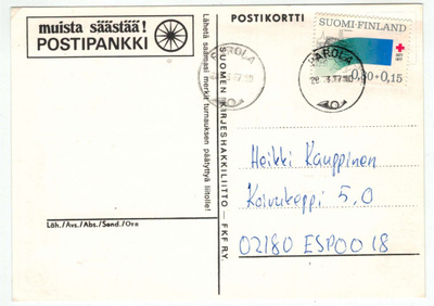1977 PR 80p postikortti Hollantiin