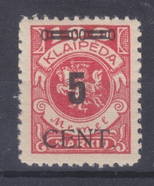 Saksa reich Memel 1923 Mi 188 postituoreena