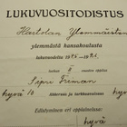Lukuvuositodistus v.1926 Hartola Ylemmäinen - pikkukuva 1
