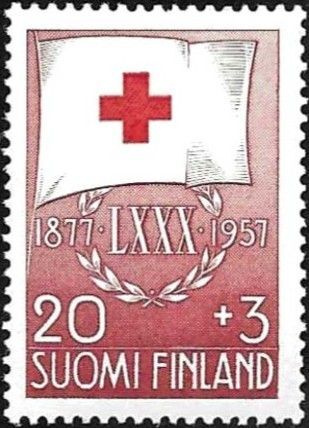 1957 Punainen Risti 20 mk + 3 mk **  LaPe 483