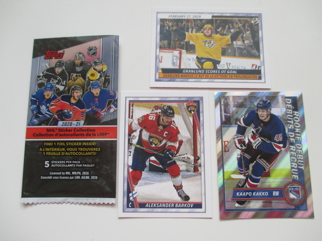 TOPPS NHL -tarrat eri kausilta alk. 0,20 € /kpl