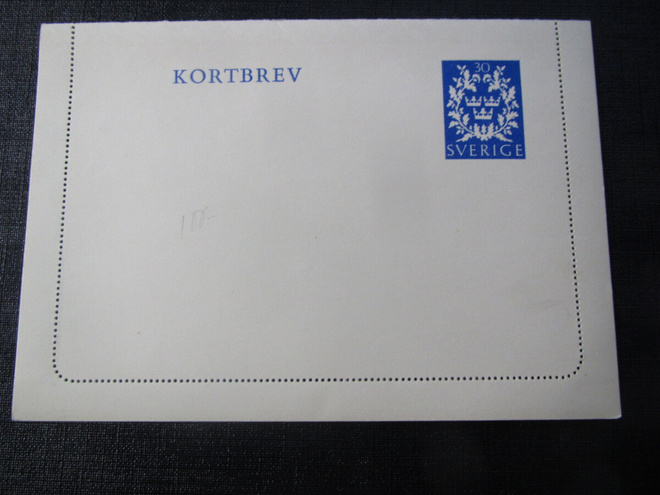 30 öre  Ehiökorttikirje. Kortbrev .Ruotsi- Sweden