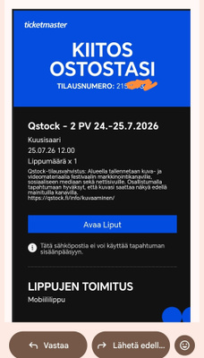 Qstock 2pv lippu