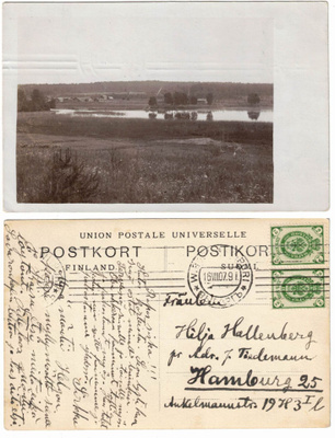 Vanha kortti, maisema, vuodelta 1907