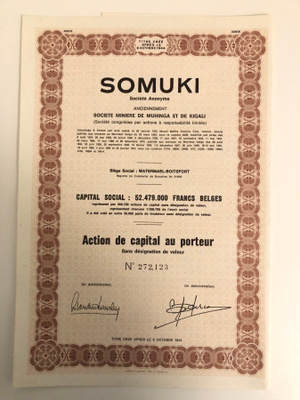 Vanha Somuki kaivosyhtiön - osakekirja