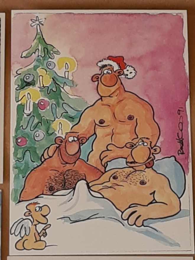 Ralf König  JOULUKORTTI  Gallerie Janssen