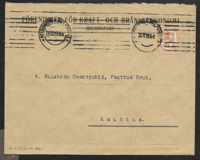 Postilähetys - Saarinen 0,50mk (LAPE 73) Helsinki 28.11.1919