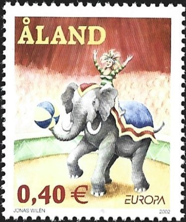 Åland 2002  Eurooppa-merkki Sirkus  0,40 €  ** LaPe 208