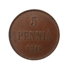 5 penniä 1914 - hienokuntoinen! - pikkukuva 1