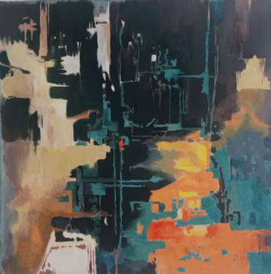 Effect  (Akryylimaalaus kankaalle  100 cm x 95 cm)