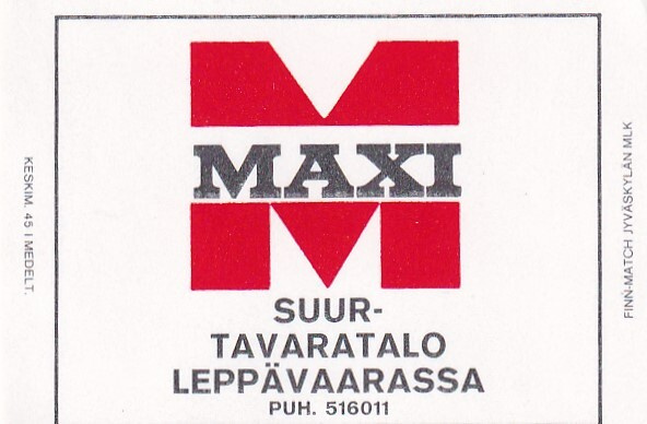 Leppävaara.  MAXI Suurtavaratalo .  s94