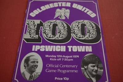 Käsiohjelma Colchester - Ipswich 12.8.1974
