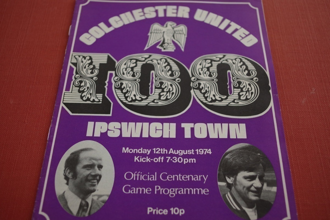 Käsiohjelma Colchester - Ipswich 12.8.1974