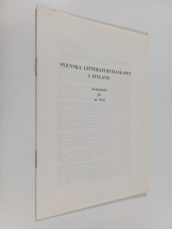 Svenska Litteratursällskapet i Finland  : Årsberättelse f...