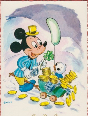 Walt Disney Mikki -hiirellä rahakärry ja neliapila