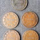 10 penniä 5 kpl Suurruhtinaskunnan/autonomian ajalta 1907 > - pikkukuva 1