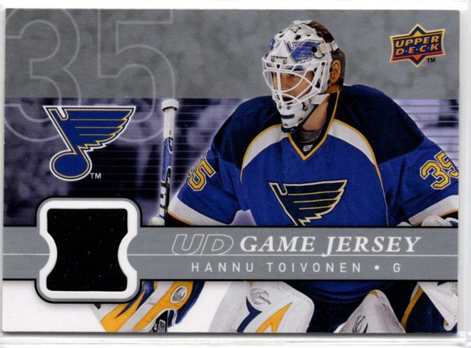 Hannu Toivonen 08-09 UD Game Jersey GJ-HT
