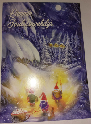 Joulukortti kiiltopinnalla