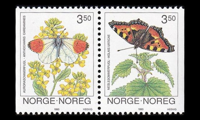 Norja 1114-5 ** Perhosia (1993)