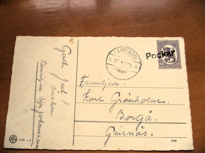 1924 Pockar rivil + Lappträsk kortti