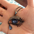 1240 .. Woman Blue Evil Eye Crystal .. Kaulakoru - pikkukuva 3