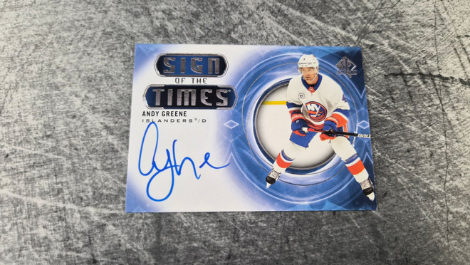 Andy Greene 2020-21 SP Authentic Sign of the Times