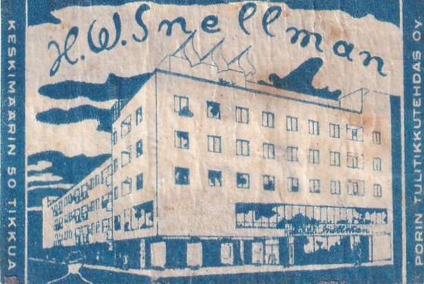 H. W. Snellman . Tulitikkuetiketti.  s103
