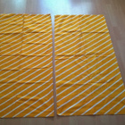 Retro - Verhot - kelt./valk. raidalliset - 125x125 cm - pikkukuva 2