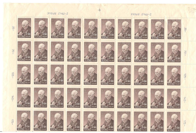 v.1944 K.J.Stålberg 80 v. koko postituore arkki