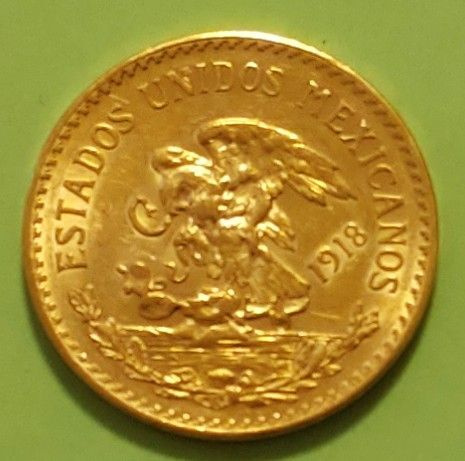 Mexico, 20 Pesos 1918, Aztec Calendar, kultaa 16,67 g (900)