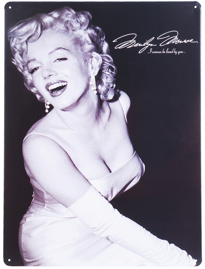 METALLIKYLTTI MARILYN MONROE  30 X 40CM	(45 031)	(met-220)