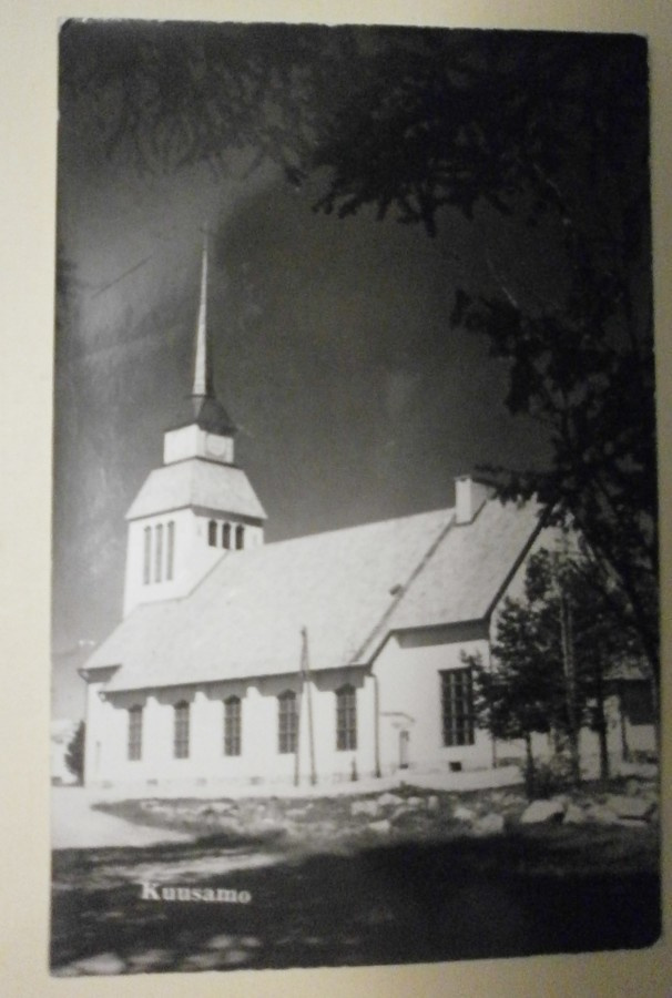 Kuusamo, Kuusamon kirkko, vanha mv valokuvapk, p. 1952