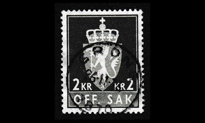 Norja 84y o Virkamerkki 2 Kr y-pap (1955)