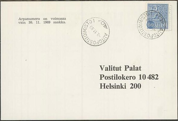 AUTOPOSTITOIMISTO 1 kirje -69
