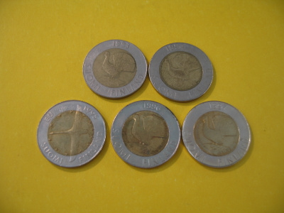 5 kpl 10 markkaa - 1993-1997