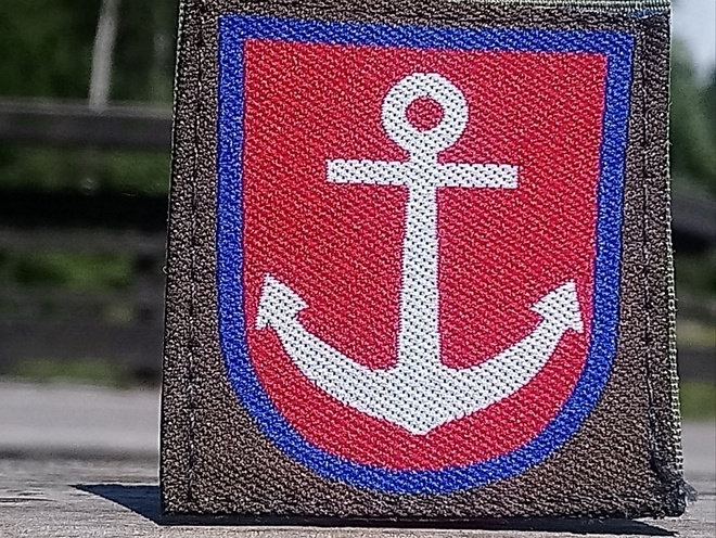 SA - Merivoimat, Tarrallinen tunnus. Mitat - 53*50 mm.